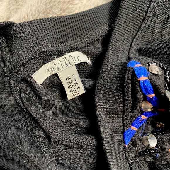 ZARA Beaded Sleeve Mini Dress - Picture 3 of 7